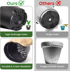 10 Pack 6 Inch Plant Pots with Drainage and Saucers, Stackable Nursery Planters - Image 3