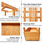 Raised Garden Bed with Wood Trellis Set of 2 Outdoor Planter Box - Image 4