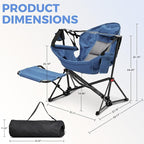 Ainfox Hammock Chair with Footrest, Oversized Swinging Portable Folding Camping - Image 2
