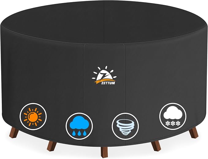 Zettum Round Patio Table Cover 72 Inch by Zettum
