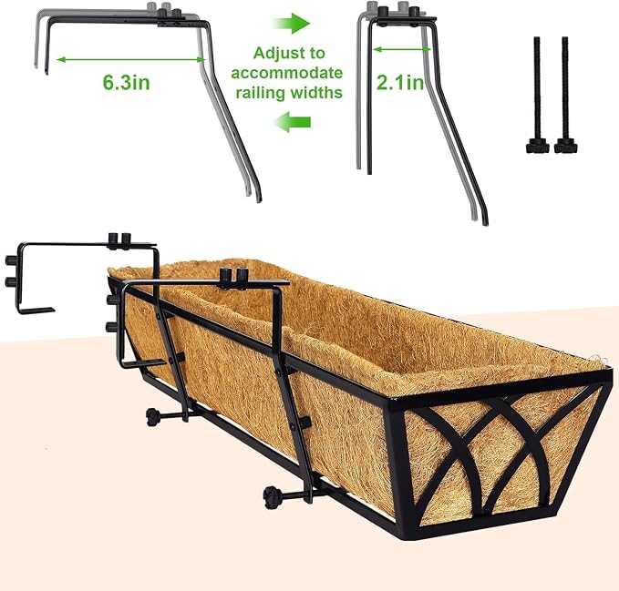 HFHOME 24 inch Window Deck Rail Planter - Image 6