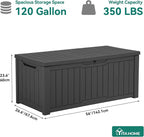 YITAHOME 120 Gallon Outdoor Storage Deck Box, Large Resin Patio Storage - Image 9
