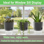 3.2 Inch Self Watering Planters Plastic Planter Pots 5 Pack Wicking Flower Pots - Image 3