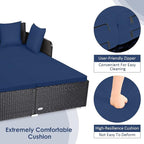 RELAX4LIFE Rattan Patio Outdoor Daybed, Wicker 2-Person Sunbed Loveseat - Image 5