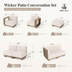 HERA'S HOUSE 8 Pieces Patio Furniture Set, 6 Sectional Outdoor Rattan Wicker - Image 7