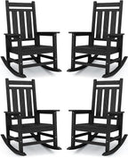 KINGYES Oversized Outdoor Rocking Chair Set of 4, All-Weather Patio Rocking by KINGYES