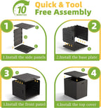 35 Gallon Resin Deck Box with Lockable Latch, Waterproof UV-Resistant - Image 7