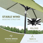 Tempera Patio Market Outdoor Table Umbrella - Image 6