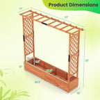 Giantex Raised Garden Bed with Trellis & Hanging Roof, Wood Planter Box with - Image 3