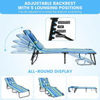 GYMAX Tanning Chair, 350lbs Beach Lounge Chair - Image 5