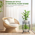 TOSKING 2 Tier Metal Plant Stand Indoor Outdoor, Rustproof Stable Plant Stands - Image 4