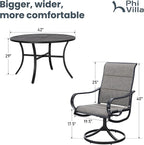 PHI VILLA Outdoor Patio Dining Set 5 Piece - Image 7