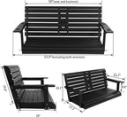 Poly Lumber 2-Seat Porch Swing, HIPS 4.5-Feet Bench Swing - Image 2