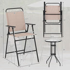 Tangkula 3 Piece Outdoor Bar Set, Patio Round Bar Table - Image 3