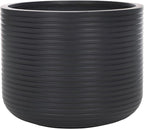 SAFAVIEH Outdoor Collection Nardo Black Cement Ficonstone Planter Pot - Image 6