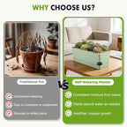 2 Pack Self Watering Pots for Indoor Plants 17 Inches Window Boxes Planters - Image 7