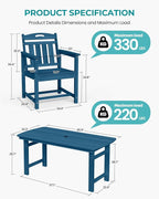 Outdoor Rectangle Dining Table, Heavy-Duty HDPE Table - Image 3