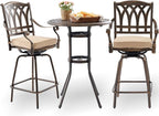 Bar Height Outdoor Table and Chairs by Attliahome