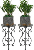 Metal Plant Stands 2 Pack, Heavy Duty Plant Pedestal 17" Tall, Single Flower by BuyNow