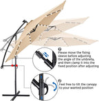 Yaheetech 10FT Solar Offset Umbrella - Image 4
