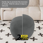 MeMoreCool Round Stuffed Pouf Ottoman Foot Rest, Floor Pouf Foot Stool - Image 7
