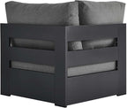 Modway Tahoe Aluminum Outdoor Sectional Corner Chair in Gray Charcoal - Image 5
