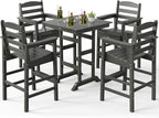VINGLI 5-Piece Outdoor Patio Bar Table and Chairs Set, HDPE Bar Set All Weather by VINGLI