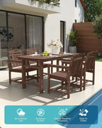Ciokea HDPE Outdoor Patio Dining Chairs Set of 2, All-Weather Porch Chair - Image 3