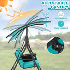 Tangkula 2 Person Porch Swing, Pivot Storage Table, Cooler Bag, 2 Cup Holders - Image 5