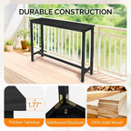 VINGLI Wooden Outdoor Bar Table, Wood Patio Counter Height Table, - Image 5