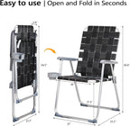 VINGLI Aluminum Patio Lawn Chairs Folding Set of 2 - Image 3