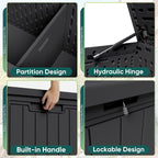 JUMMICO 160 Gallon Resin Outdoor Storage Deck Box - Image 2
