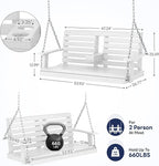 KINGYES Outdoor Hanging Porch Swing Set of 4, Waterproof Swing - Image 3