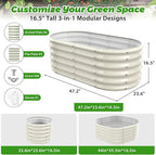 17" Tall Outdoor Garden Raised Garden Bed Kits, 4ft X 2ft Oval, 0.8MM Thick - Image 4