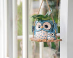 Swing Owl Hanging Planters for Indoor Plants, Cute Small Succulent Pots - Image 3