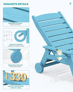 SERWALL Patio Chaise Lounge Chair Set of 2, Poly Lounge Chair - Image 5