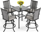 PHI VILLA 5 Piece Outdoor Bar Furniture Set, Counter Height Patio Bar Bistro by PHIVILLAThepioneerofcomfortablehouseholdsupplies