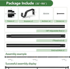 Time Forest Black Curtain Rods for Windows 32 to 150 Inch, 1 Inch Diameter - Image 6