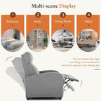 Sweetcrispy Recliner Chair Fabric Recliner Sofa No Massage, Home Theater Seating - Image 4