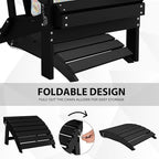 Sundale Outdoor Folding Plastic Adirondack Ottoman, All-Weather Adirondack - Image 5
