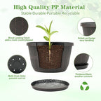 Quarut 10 inch Plastic Flower Pots - Image 2