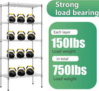 BestOffice | 5-Tier Wire Storage Shelves | 22x12x48 | Chrome | - Image 7