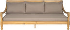 Safavieh Outdoor Collection Pasadena Brown /Taupe Acacia Wood Cushioned Daybed - Image 6