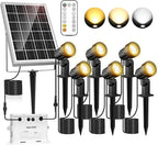 MEIKEE 6 in 1 Solar Spotlights Outdoor, 6W/6V Solar Powered Landscape Lights by MEIKEE