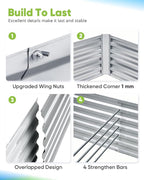 Quictent Galvanized Raised Garden Bed 6x3x2 Ft Metal Planter Box Bottomless - Image 8