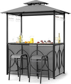 Tangkula 3-Piece Patio Bar Set, Grill Gazebo & 2 Bar Stools by TANGKULA