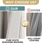 H.VERSAILTEX Linen Blackout Curtains 45 Inches Long 100% Absolutely Blackout - Image 3