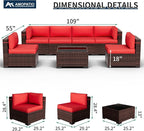 Amopatio Patio Furniture Set 7 Pieces Patio Conversation Set Outdoor Sectional - Image 6