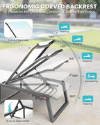 Aluminum Chaise Lounge Chair Outdoor, Foldable & Assembly Free Patio Pool - Image 4