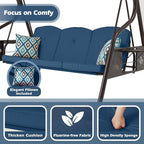 3-Seat Patio Porch Swing 800LBS Outdoor Swing - Image 5